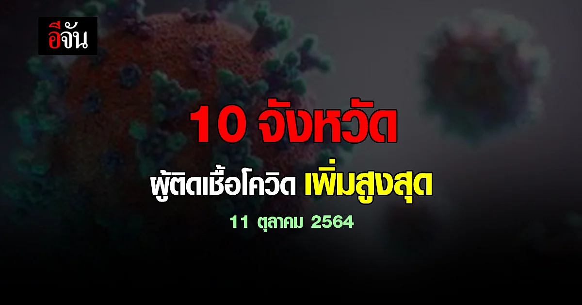 10 จังหวัด ติดเชื้อโควิด สูงสุด