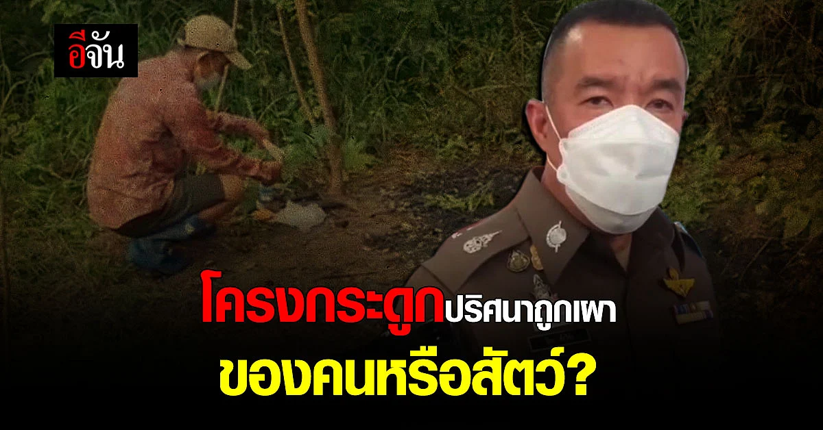 โครงกระดูกถูกเผาด้วยยางรถยนต์ ยังไม่ฟันธง เป็นกระดูกคนหรือสัตว์