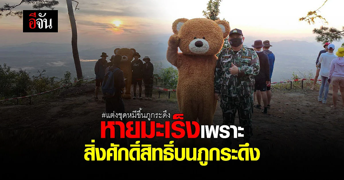 หนุ่มแต่งชุดหมีขึ้นภูกระดึง เชื่อหายมะเร็งเพราะสิ่งศักดิ์สิทธิ์ที่นี่