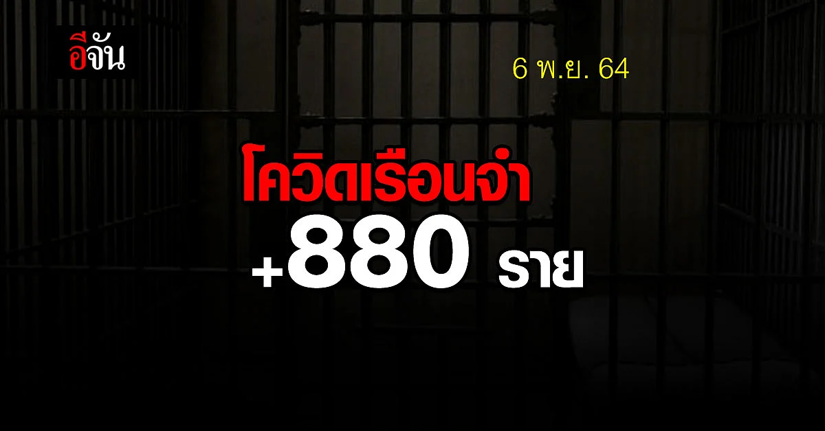 กรมราชทัณฑ์รายงาน ยอดผู้ติดเชื้อโควิดในเรือนจำ วันนี้เพิ่ม 880 คน