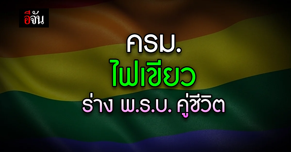 ครม. ไฟเขียว ร่าง พ.ร.บ.คู่ชีวิต จดทะเบียนคู่ชีวิต รับเลี้ยงลูกบุญธรรม