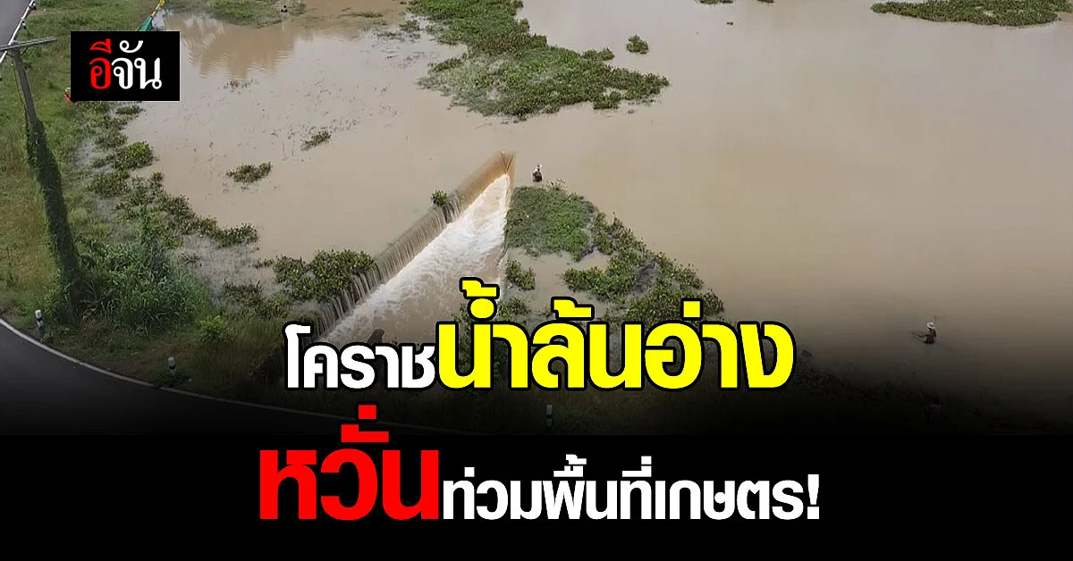 โคราช น้ำล้น อ่างเก็บน้ำ ชาวบ้านหวั่น น้ำท่วม พื้นที่เกษตร