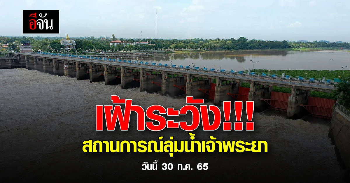 กรมชลประทาน เตือน ปชช. กทม. ปทุมธานี นนทบุรี เฝ้าระวัง สถานการณ์น้ำ