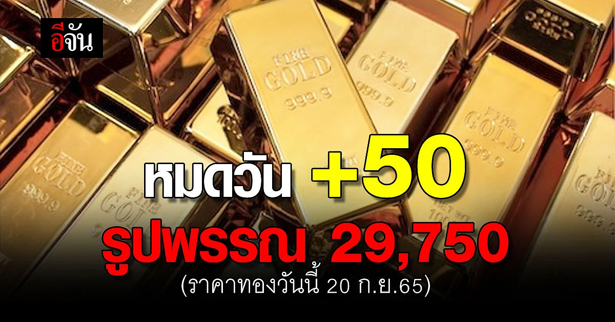 ราคาทองคำ 20 ก.ย.65 ขึ้น 50 บาท