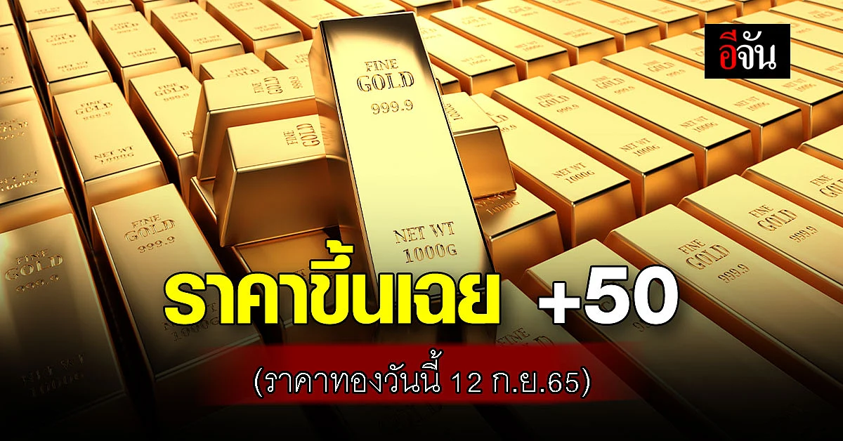 ราคาทองคำ 12 ก.ย.65 ขึ้น 50 บาท