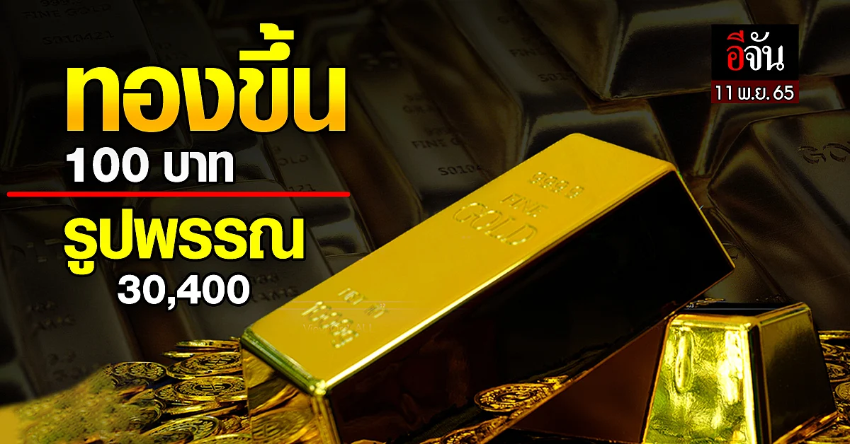 ราคาทองคำวันนี้ 11 พ.ย.65 เปิดตลาดราคาขึ้น 100 บาท รูปพรรณ 30,400
