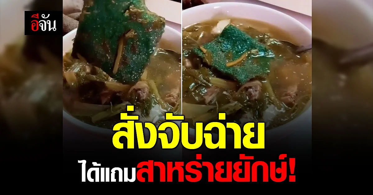 ลูกค้าซื้อต้มจับฉ่าย นึกว่าแถมสาหร่ายยักษ์ ไม่จ้ะ แม่ค้าแถมสก็อตไบร์ท