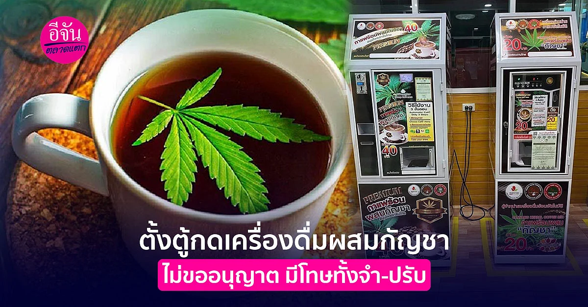 ตั้งตู้กดเครื่องดื่มผสมกัญชาไม่ขออนุญาต มีโทษทั้งจำ-ปรับ