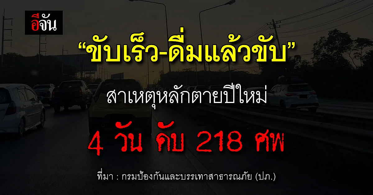ปีใหม่! 4 วันอันตราย ดับแล้ว 218 ศพ