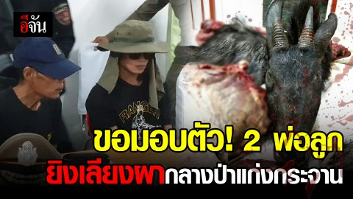 จับแล้วพรานโหด 2 พ่อลูกยิงเลียงผากลางป่าแก่งกระจาน โดน 7 ข้อหาหนัก "ศรีวราห์” ระบุประจักษ์พยานชัด ส่งสำนวนฟ้องศาลปิดคดี