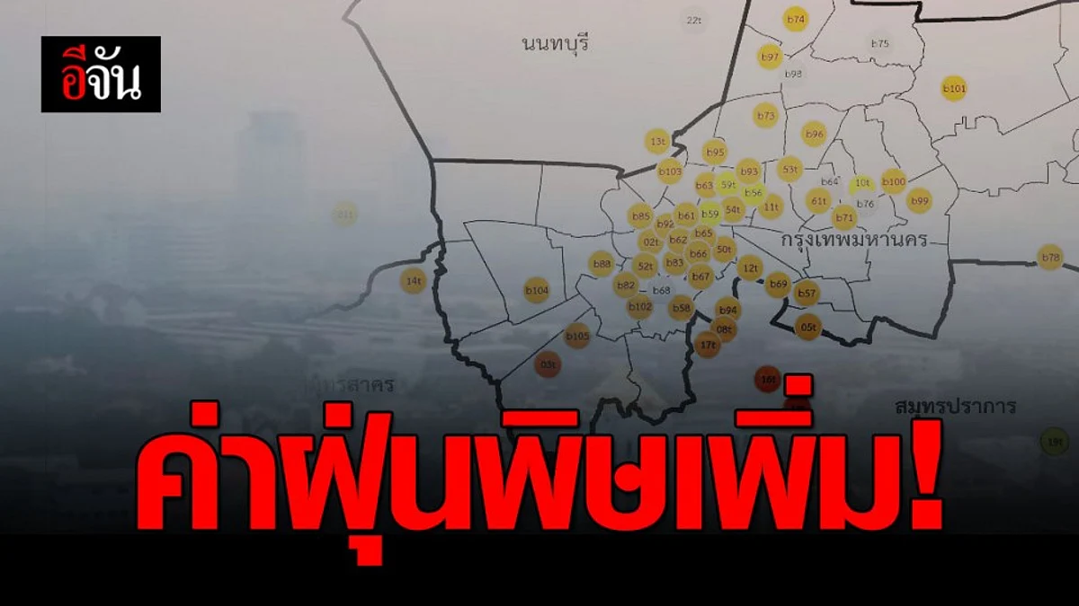 ค่าฝุ่น PM 2.5 เพิ่ม! ครองอันดับ 10 ของโลก เมืองที่อากาศแย่ที่สุด