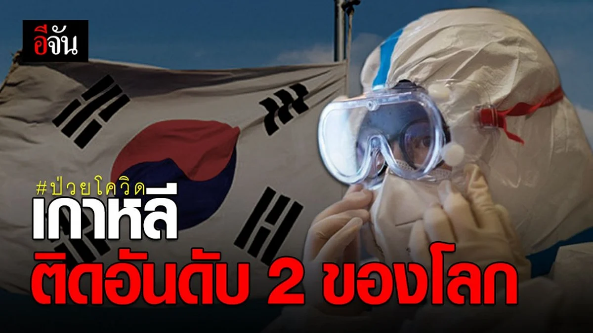 ยอดผู้ติดเชื้อ โควิด-19 ในเกาหลีใต้ พุ่งสูงติดอันดับ 2 ของโลก