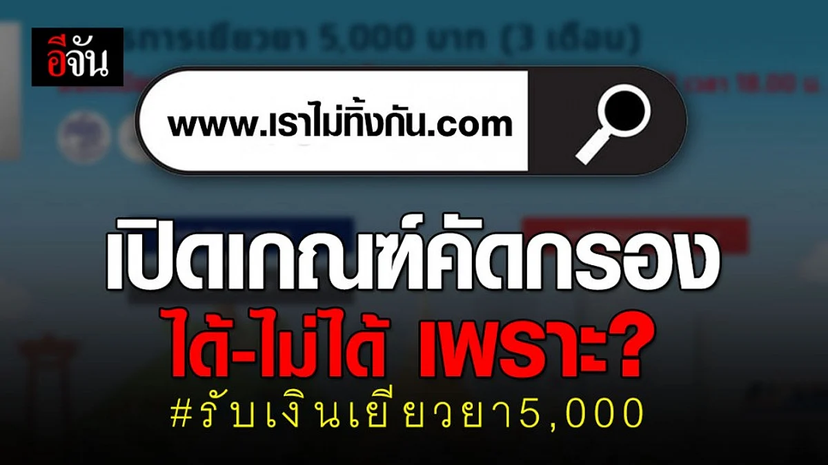 คลัง เผยเกณฑ์การคัดกรอง “เราไม่ทิ้งกัน” ใครได้ ใครไม่ได้ เพราะอะไร