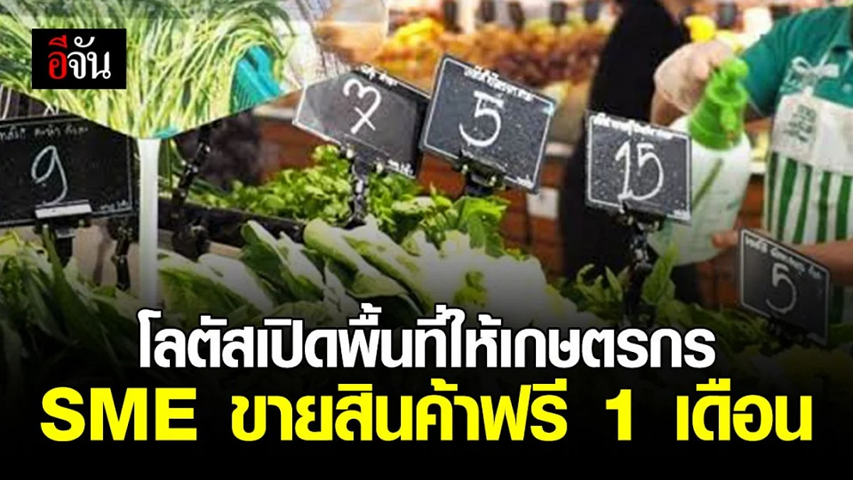 โลตัสเปิดพื้นที่ให้เกษตรกร sme ขายสินค้าฟรี 1 เดือน