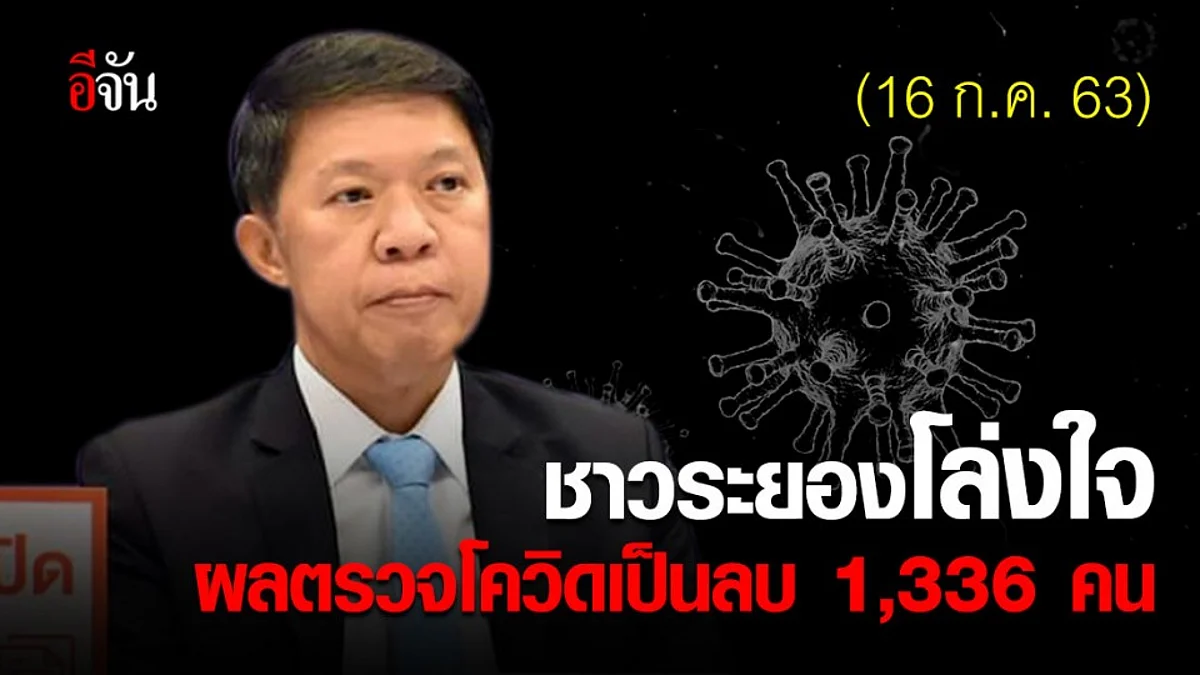 ข่าวดี!!! 16 ก.ค. 63 ชาวระยอง 1,336 คน ตรวจไม่พบเชื้อโควิด-19 รอผลอีก 1,252 คน
