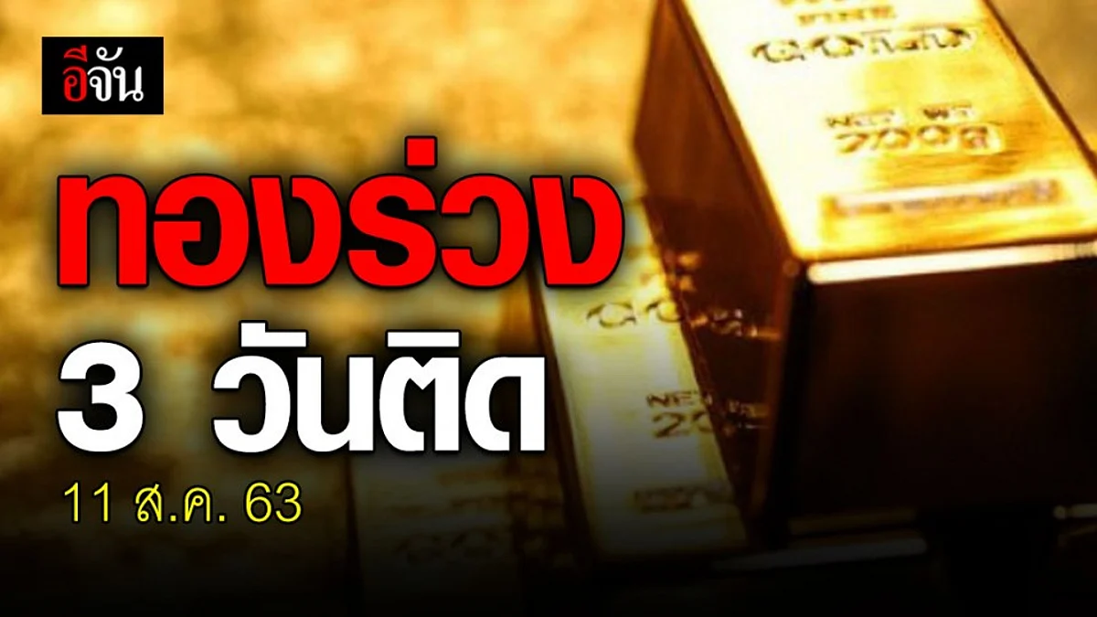 ราคาทองร่วงติดกัน 3 วัน เช้านี้ลดอีก 200 บาท