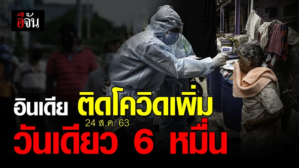 อินเดียติดเชื้อทะลุ 3 ล้านคน หลังผู้ป่วยเพิ่มวันเดียวกว่า 6 หมื่นราย!