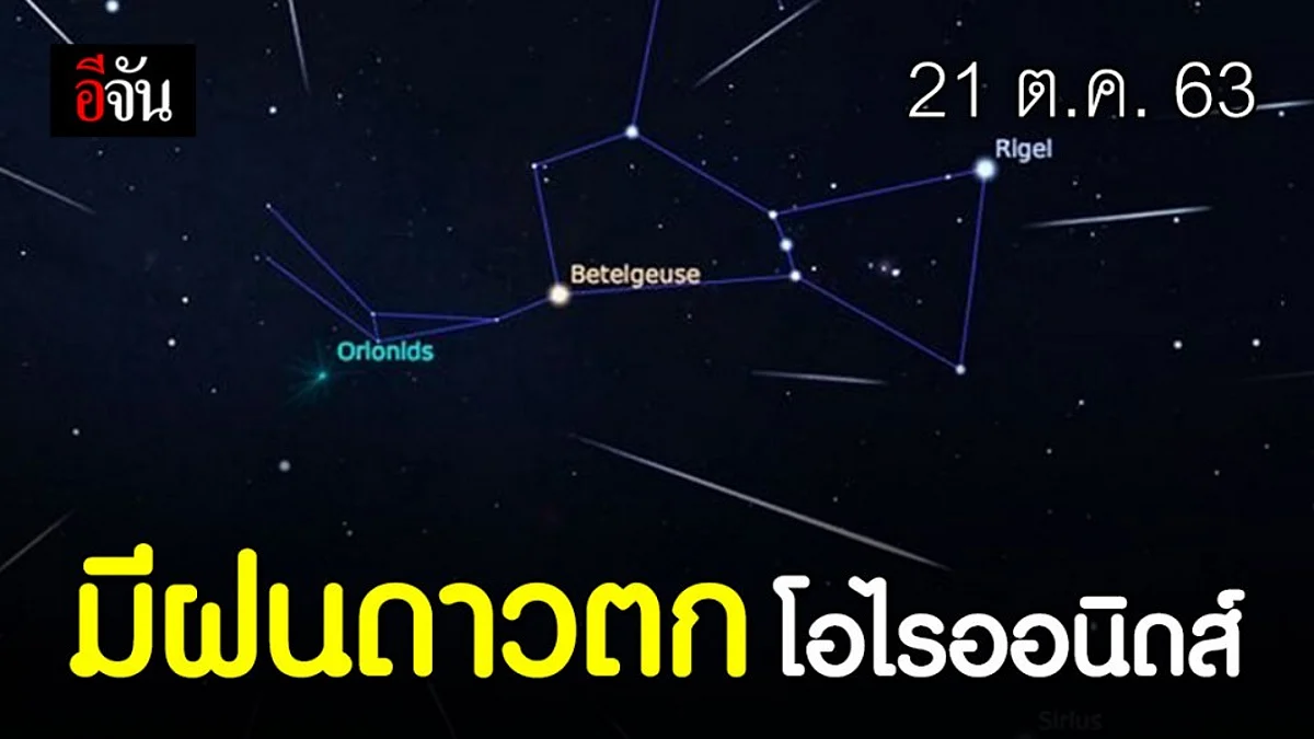 ชวนดูฝนดาวตกโอไรออนิดส์ 21 ต.ค.63 มองเห็นด้วยตาเปล่า