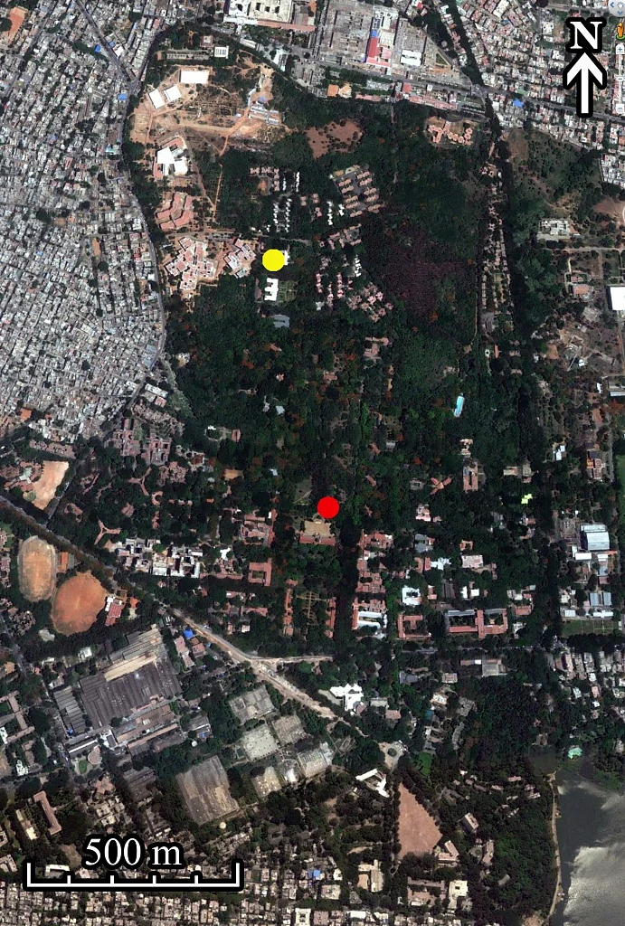 ಆಗಸದಿಂದ ಕಾಣುವ ಐಐಎಸ್ಸಿ ಆವರಣ
