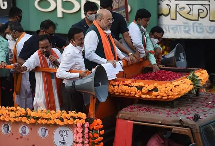 West Bengal Election Campaign Rally Amit Shah Girish Mahajan