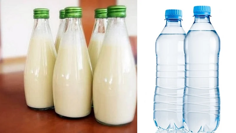 milk, pani bottel