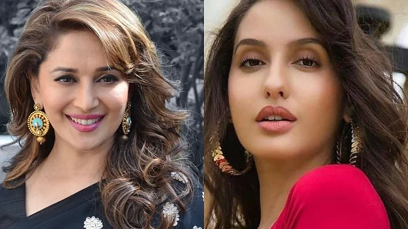 super dance of madhuri and nora fatehi on mera piya ghar aaya song