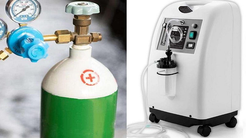 oxygen cylinder and oxygen concentrator