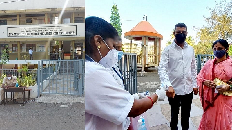 VIDEO : गोकुळ मतदानास चुरशीने प्रारंभ; मतदान केंद्राबाहेर उमेदवार, कार्यकर्ते हजर