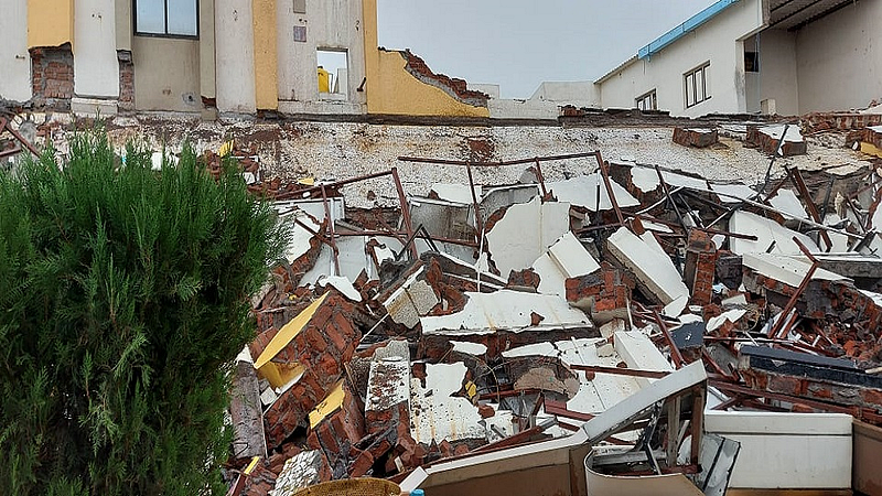 terrace collapsed