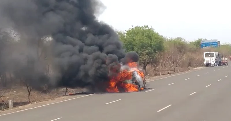 burning car