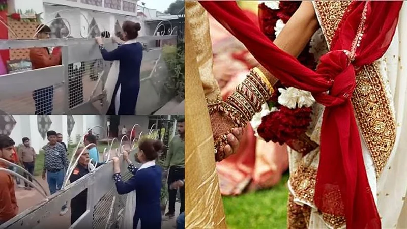 "एकदा माझ्याशी बोल, बाबू.."; प्रियकराचं लग्न सुरू असताना हॉलबाहेर तरुणीचा गोंधळ