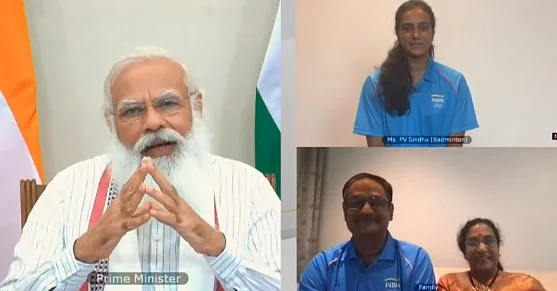 PM Narendra Modi and PV Sindhu
