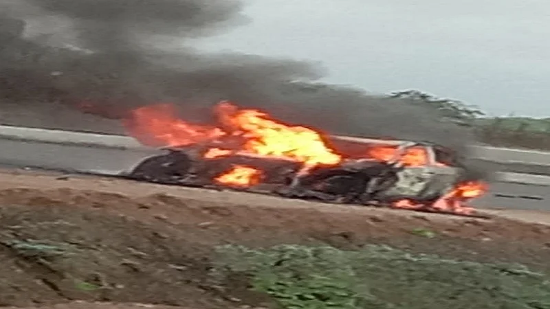 burning car