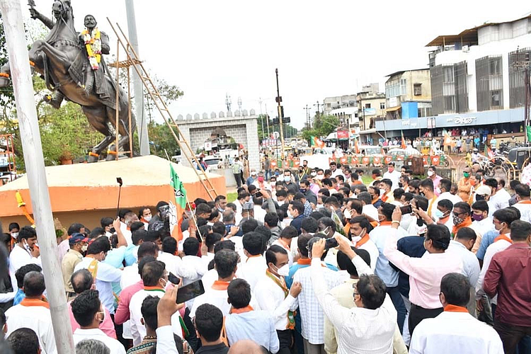 राणेंच्या जन आशीर्वाद यात्रेत पोलिसांचा पहिल्यांदाच ड्रोनचा वापर