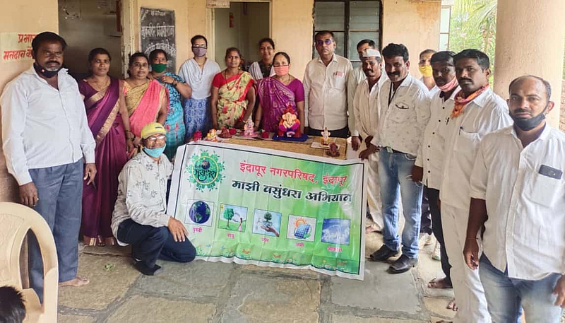 इंदापूर मूकबधिर शाळा 'माझी वसुंधरा' अभियानात सहभागी