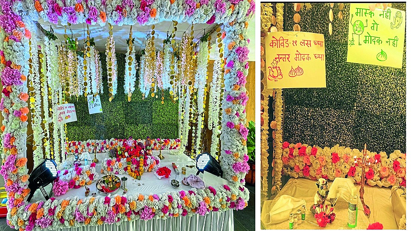 नांदेड - जिल्हाधिकारी डॉ. विपीन ईटनकर यांच्या पत्नी डॉ. शालिनी यांनी स्वतः इकोफ्रेंडली गणेशमूर्ती साकारून जिल्हाधिकारी निवासस्थानी प्रतिष्ठापना केली आहे.