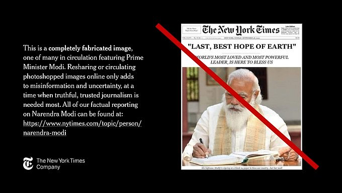 'मोदी जगाची शेवटची आशा', आम्ही छापलं नाही - न्यूयॉर्क टाइम्स