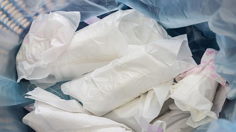 sanitary pads garbage