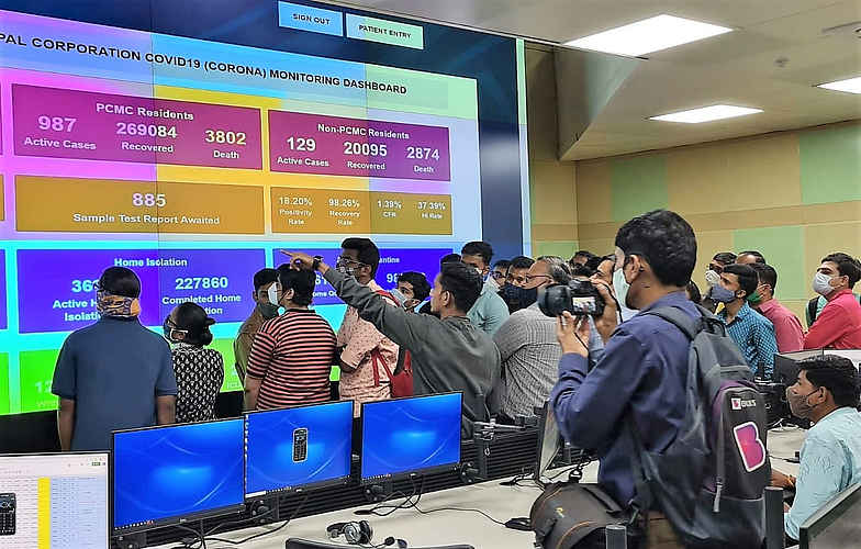 स्मार्ट सिटी इंटीग्रेटेड कमांड अँड कंट्रोल सेंटरला विद्यार्थ्यांची भेट