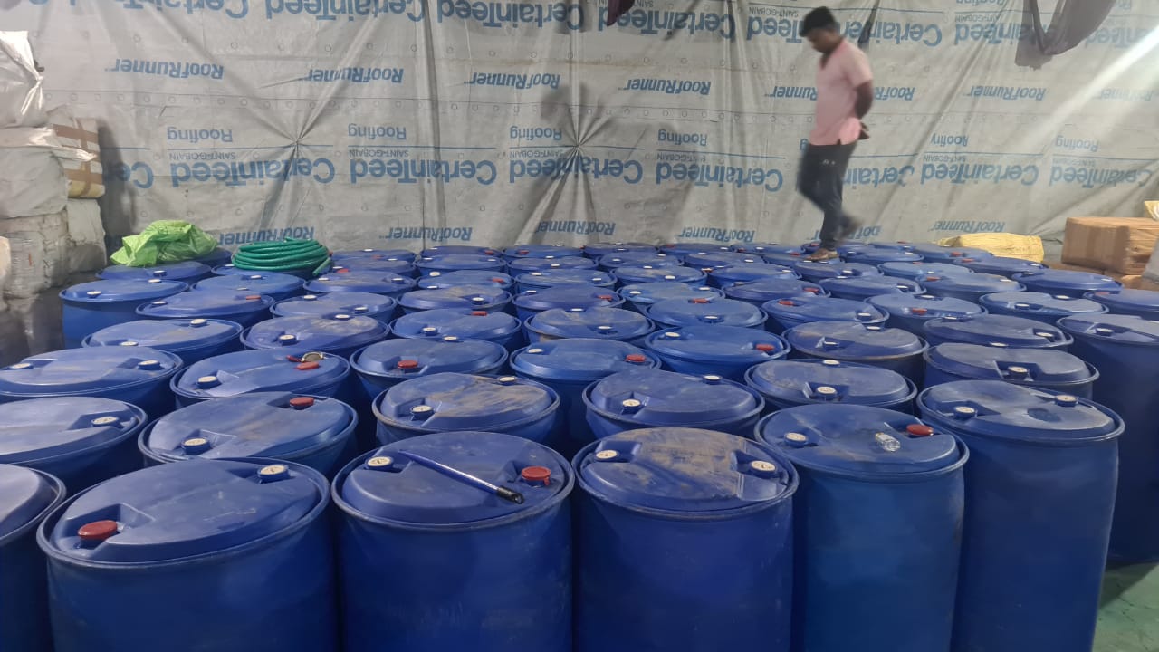 police raided a counterfeit liquor factory in chandori