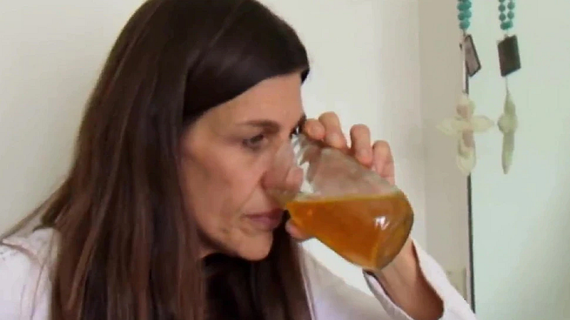 Woman Drinks Own Urine