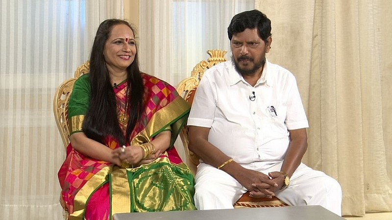 Ramdas Athawale with wife