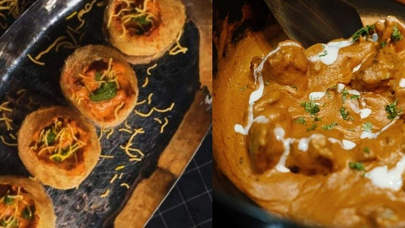 बटर चिकन पाणीपुरी(Butter Chicken Golgappa)
देवलिना नावाच्या व्यक्तीने @AarKiBolboBoloया ट्विटर हँन्डलवरून एक विचित्र डिशचा फोटो शेअर केला आहे. हा फोटो आहे बटर चिकन पाणीपुरीचा.
या फोटोमध्ये दिसत होते की पाणीपुरीमध्ये चिकन भरून त्यावर शेव टाकली होती. त्या व्यक्तीने या फोटोला , “Sh1t no one needs in life”अशी कॅप्शनही दिले आहे.