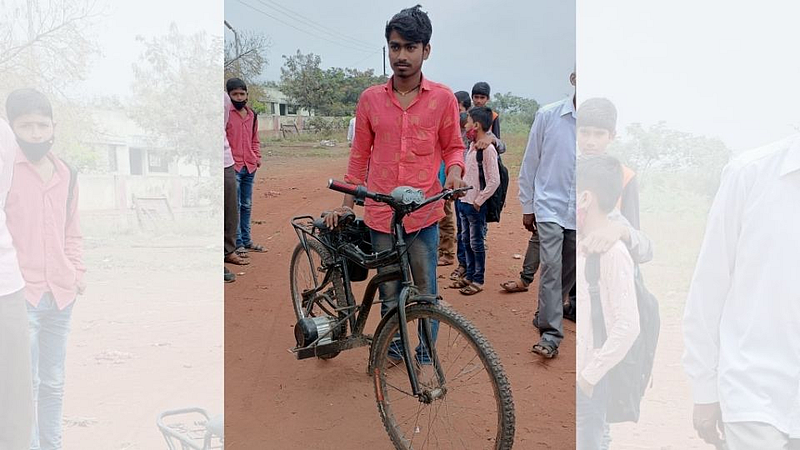 Solapur A young man built a battery powered bicycle