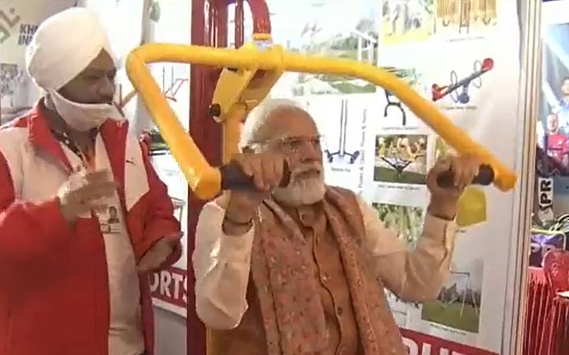 '56 इंच' छाती असणारे PM मोदी जीममध्ये व्यायाम करतात तेव्हा...