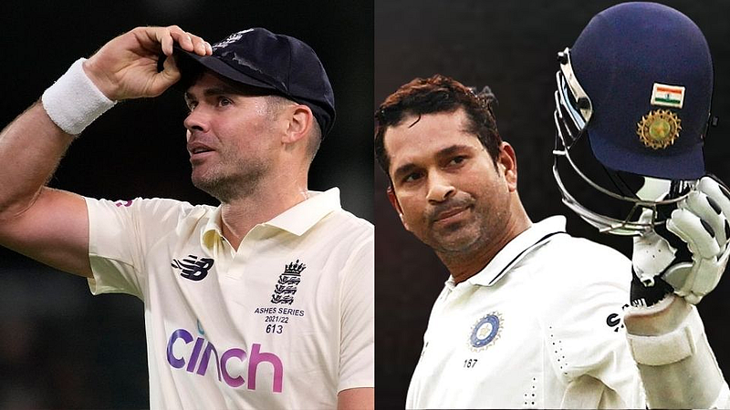James Anderson and Sachin Tendulkar