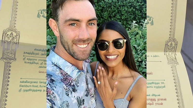 Glenn Maxwell and Vini Raman Tamil Wedding Card