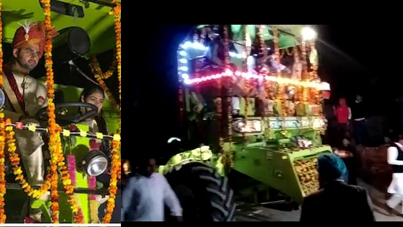 fatehabad viral unique marriage groom reached in combine