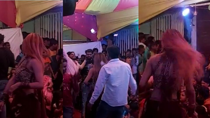 VIDEO : फूटपाथवर नाचवल्या बारबाला; पुण्यात नवरदेवाची वरात