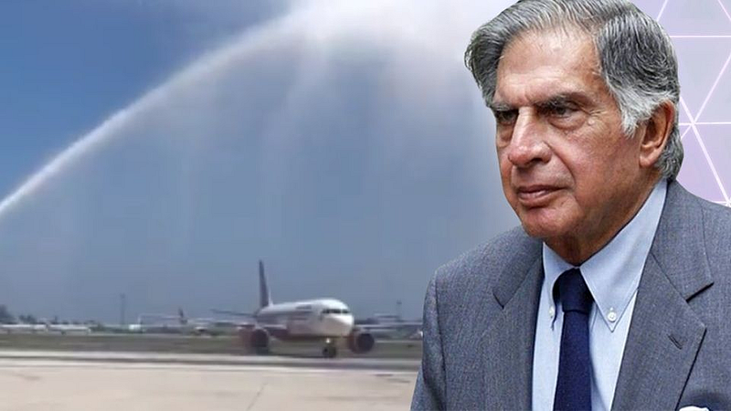 Air India Flight Water Canon Salute